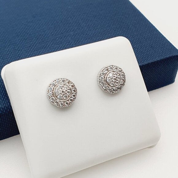 "925 Sterling Silver Plated CZ Earrings, INUS1BR170 - Picture 5 of 11